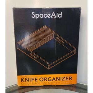 SpaceAid Bamboo Large Knife Kitchen Drawer Organizer - 22DJKK-RM03-L - Open Box